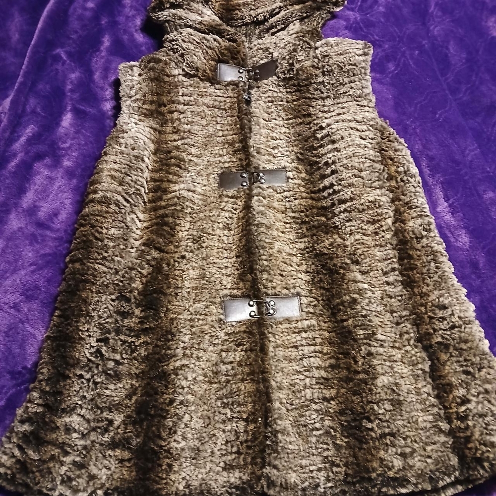 Linea Domani Brown Faux Fur Vest